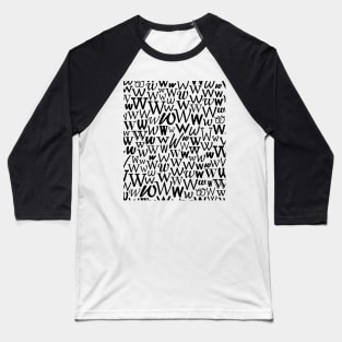 W - Typography (Black) Baseball T-Shirt